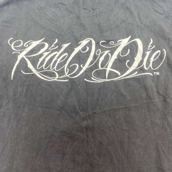 Born To Be Wild Ride or Die Graphic Tee Thrifted Vintage Style Size 2XL - Picture 7 of 9